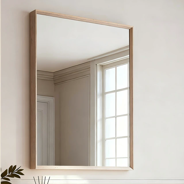 Alt view image 2 of 5 - 24 Rectangle Effect Wall-Mounted Mirror, Wood, Glass