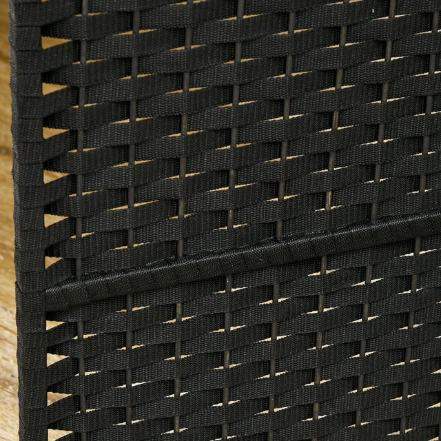 Alt view image 2 of 7 - Divider, 8 Panel Folding Privacy Screen Tall Freestanding Wall Partition, Black, Polypropylene
