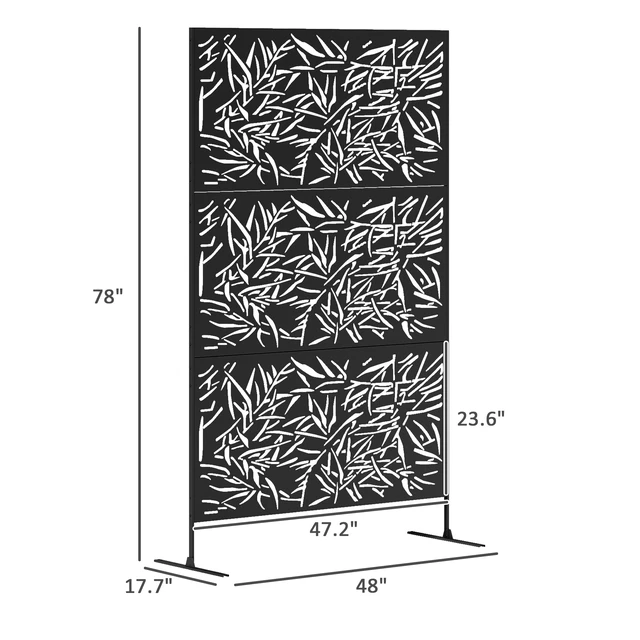 Alt view image 7 of 7 - Metal Outdoor Privacy Screen, 78 Inch 48 Inch Decorative Privacy Fence Screen Freestanding Outdoor Divider