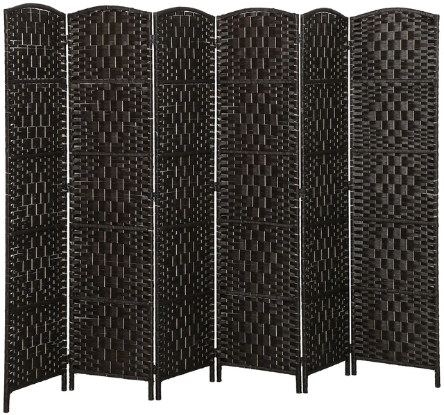 Main image of Divider 6 Panel, Tall Folding Privacy Screen Freestanding Hand Woven Partition for Separation with 360° Hinges Paper