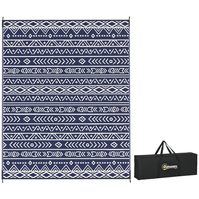 Alt view image 3 of 7 - Outdoor Rug for Patio, 8 Waterproof Large Mat Reversible Plastic Straw Rug for Decor Portable Outside Camping Area