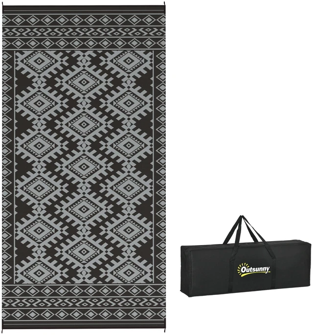 Main image of Outdoor Rug for Patio, 9 Waterproof Large Mat Reversible Plastic Straw Rug for Decor Portable Outside Camping Area