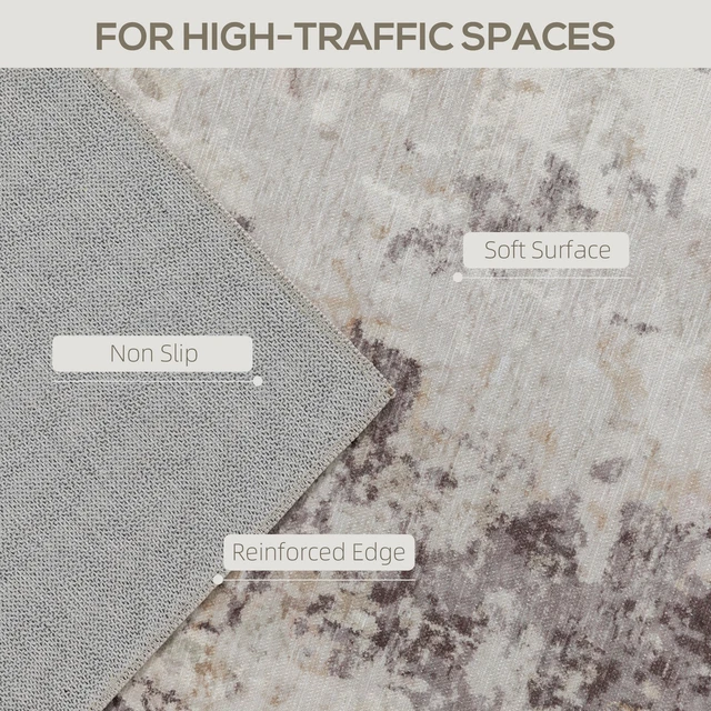 Alt view image 6 of 7 - Area Rug 5, Machine Washable Rug Distressed Non-Slip Abstract Floor Cover Foldable Carpet for Living Dining Mixed