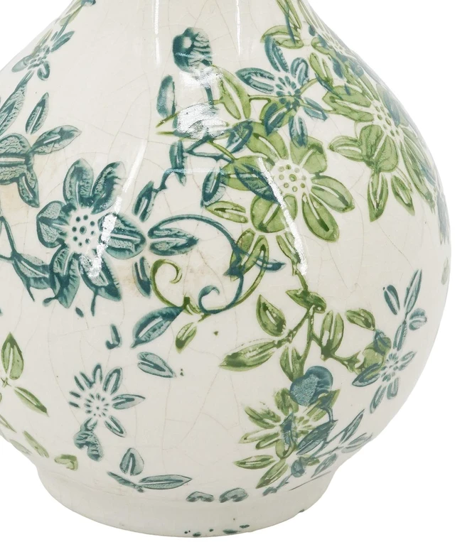 Alt view image 4 of 7 - Set Floral Ceramic Vases, l 5.3 8 Inch m 4.3 8 Inch 4 4x5.5, Blue Cream Green, Vases Jars