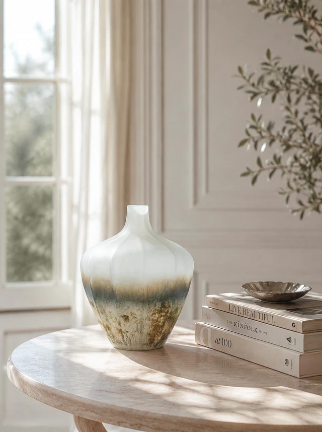 Main image of 12 Inch Glass Vase for Decor, Flower Vase Table Centerpieces, Multicolor, Jars