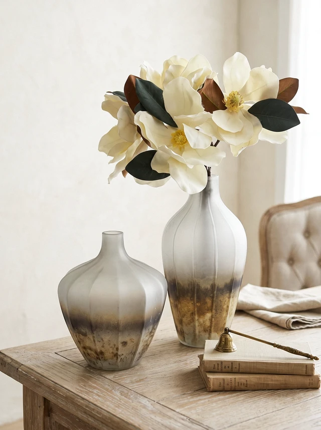 Alt view image 7 of 7 - 12 Inch Glass Vase for Decor, Flower Vase Table Centerpieces, Multicolor, Jars
