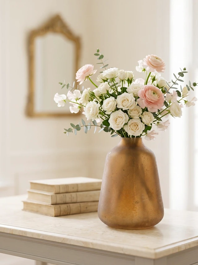 Alt view image 6 of 7 - 9 Inch Glass Vase for Decor, Flower Vase Table Centerpieces, Amber, Jars