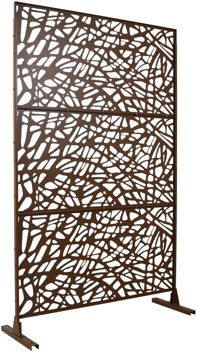 Alt view image 3 of 7 - Outdoor and Indoor Privacy Screen Metal Privacy Screen Inch×48 Inch, Freestanding Decorative for Deck Patio Fence