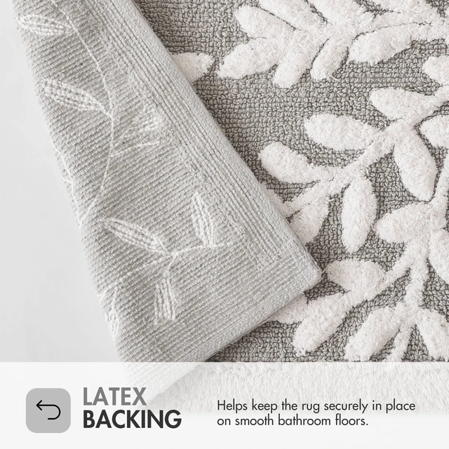 Alt view image 7 of 7 - 24 60 Inch Cotton Tufted Bath Rug, Grey, Rugs