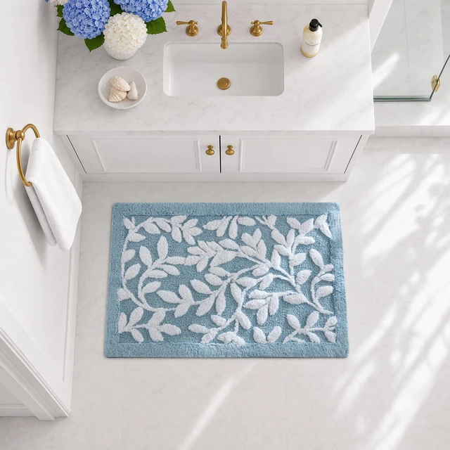 Main image of 21 34 Inch Cotton Tufted Bath Rug, Blue, Rugs