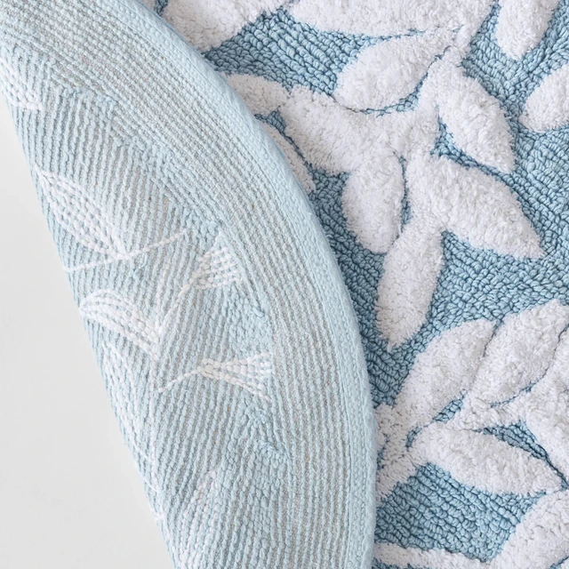 Alt view image 3 of 7 - 25 Inch Cotton Tufted Bath Rug, Blue, Rugs