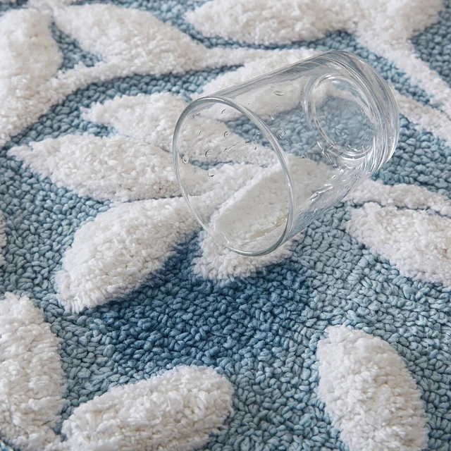 Alt view image 7 of 7 - 25 Inch Cotton Tufted Bath Rug, Blue, Rugs