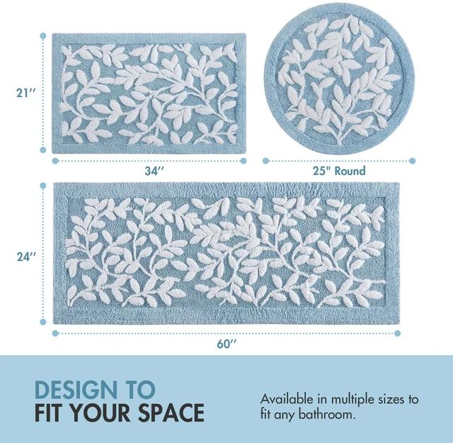 Alt view image 6 of 7 - 25 Inch Cotton Tufted Bath Rug, Blue, Rugs
