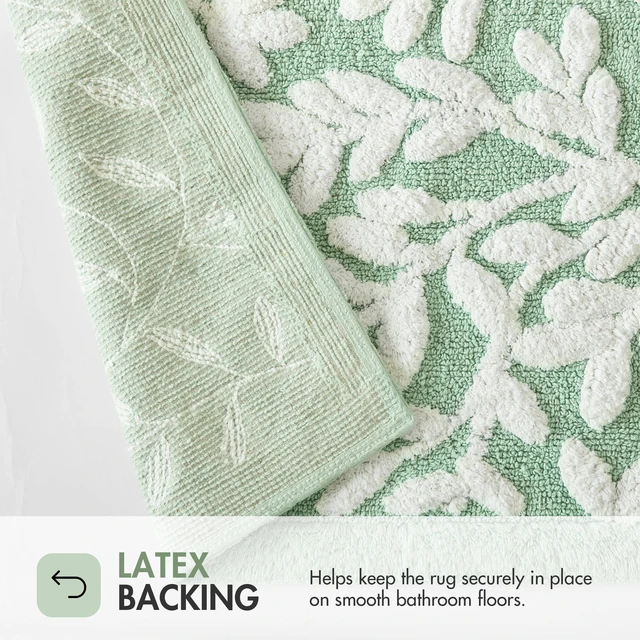 Alt view image 6 of 7 - 21 34 Inch Cotton Tufted Bath Rug, Sage, Sage Green, Rugs