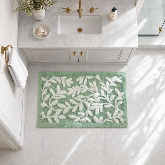 Main image of 21 34 Inch Cotton Tufted Bath Rug, Sage, Sage Green, Rugs