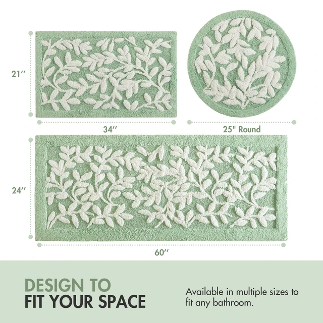 Alt view image 4 of 7 - 21 34 Inch Cotton Tufted Bath Rug, Sage, Sage Green, Rugs