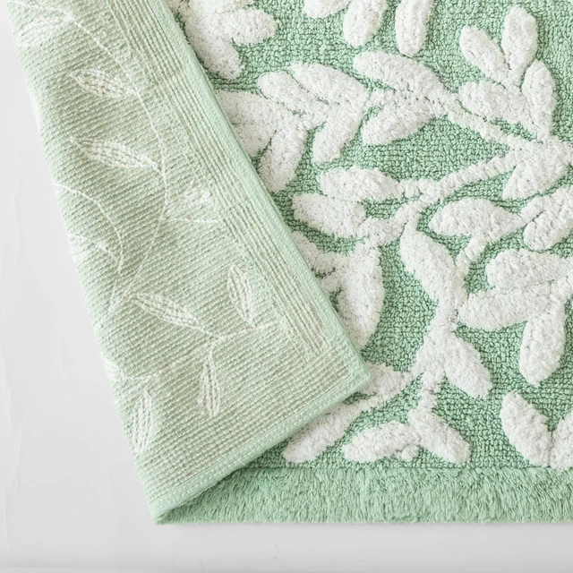 Alt view image 3 of 7 - 24 60 Inch Cotton Tufted Bath Rug, Sage, Sage Green, Rugs