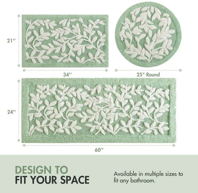 Alt view image 6 of 7 - 24 60 Inch Cotton Tufted Bath Rug, Sage, Sage Green, Rugs