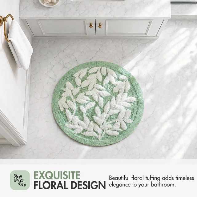 Alt view image 2 of 7 - 25 Inch Cotton Tufted Bath Rug, Sage, Sage Green, Rugs