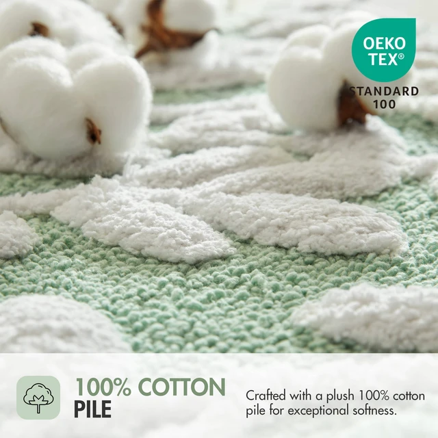 Alt view image 3 of 7 - 25 Inch Cotton Tufted Bath Rug, Sage, Sage Green, Rugs