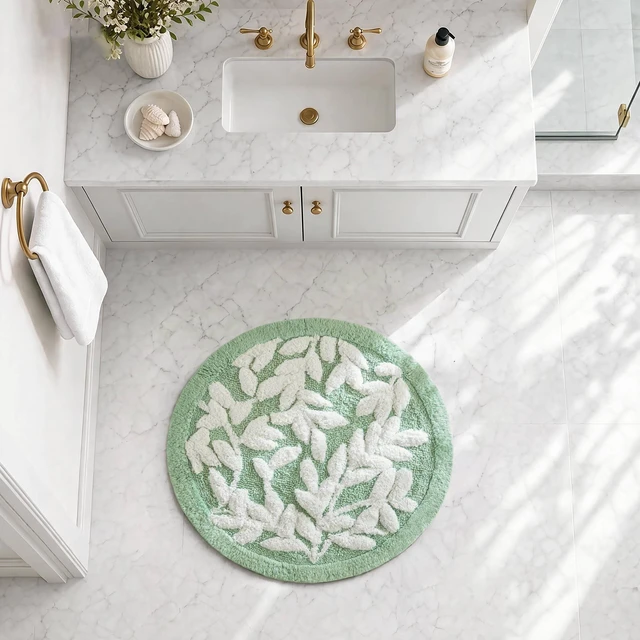 Main image of 25 Inch Cotton Tufted Bath Rug, Sage, Sage Green, Rugs