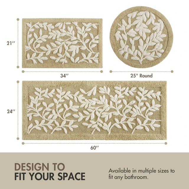 Alt view image 2 of 7 - 25 Inch Cotton Tufted Bath Rug, Natural, Rugs