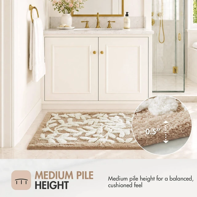 Alt view image 6 of 7 - 24 60 Inch Cotton Tufted Bath Rug, Mushroom, Rugs