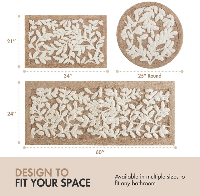 Alt view image 3 of 7 - 25 Inch Cotton Tufted Bath Rug, Mushroom, Rugs