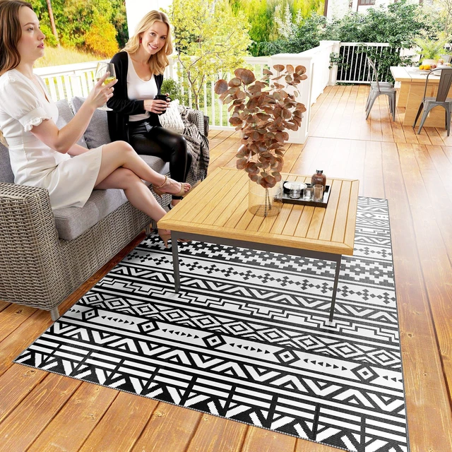 Alt view image 4 of 7 - Outdoor Rug for Patio, 6 Waterproof Large Mat Reversible Plastic Straw Rug for Decor Portable Outside Camping Area