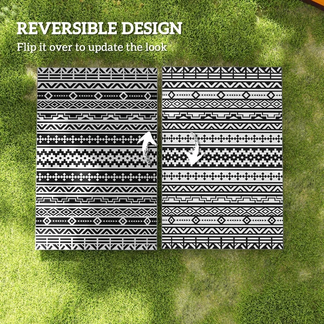 Alt view image 2 of 7 - Outdoor Rug for Patio, 6 Waterproof Large Mat Reversible Plastic Straw Rug for Decor Portable Outside Camping Area