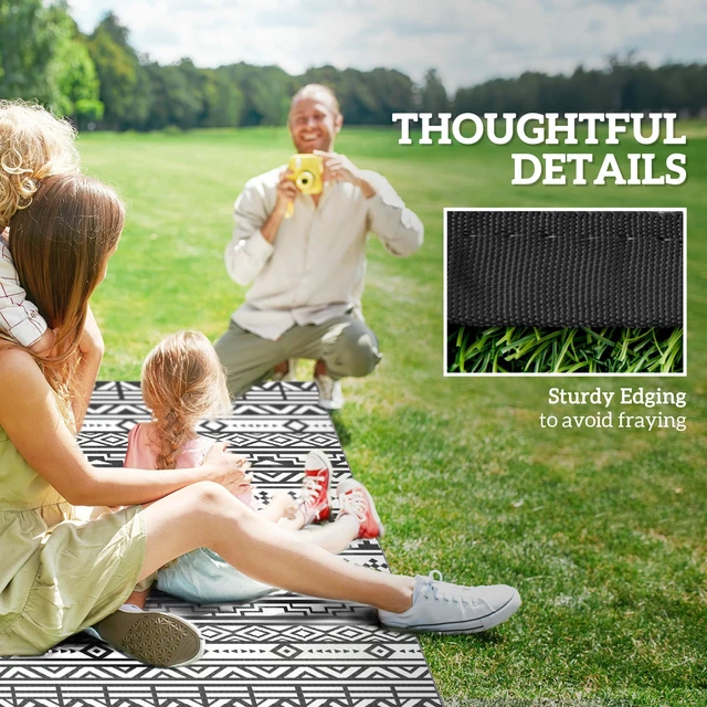 Alt view image 5 of 7 - Outdoor Rug for Patio, 6 Waterproof Large Mat Reversible Plastic Straw Rug for Decor Portable Outside Camping Area
