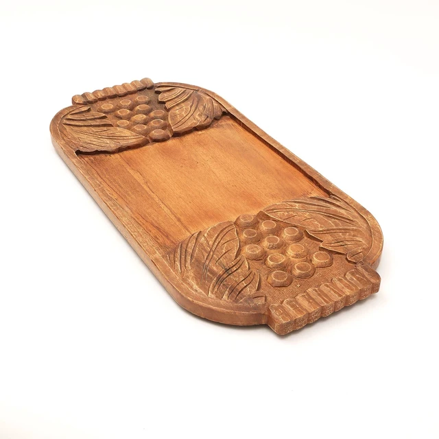 Main image of Briano Handmade Wooden Décor and Serving Tray Platter 29.5 14, Brown, Wood