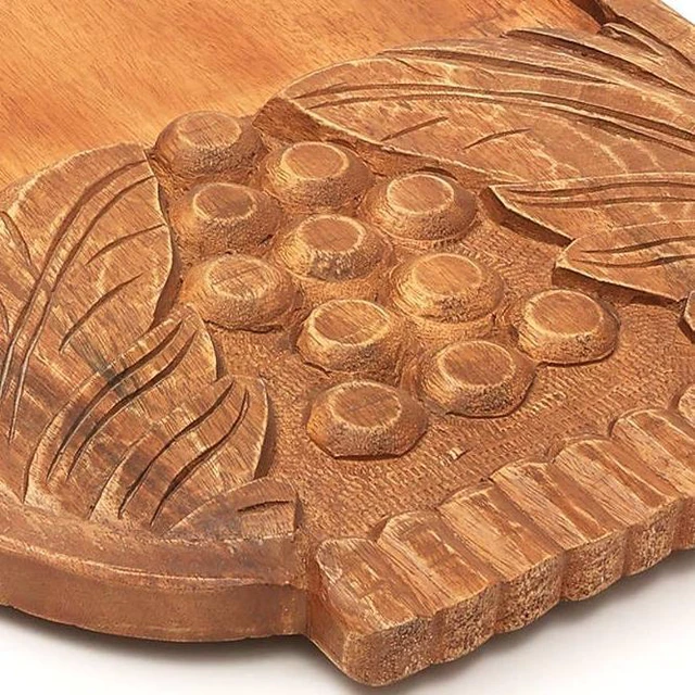 Alt view image 4 of 4 - Briano Handmade Wooden Décor and Serving Tray Platter 29.5 14, Brown, Wood