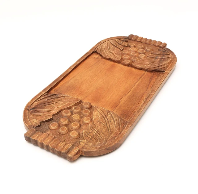 Alt view image 3 of 4 - Briano Handmade Wooden Décor and Serving Tray Platter 29.5 14, Brown, Wood