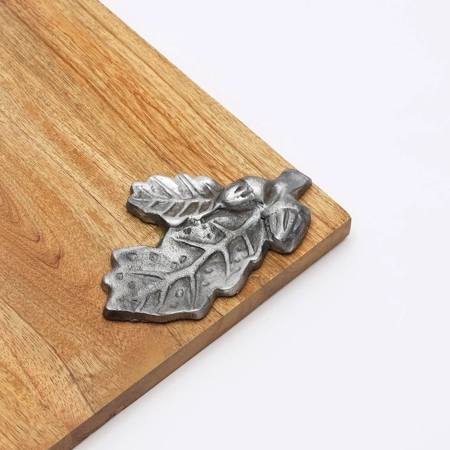 Alt view image 4 of 5 - Leaf Land Wooden Platter, Natural Wood, Wood