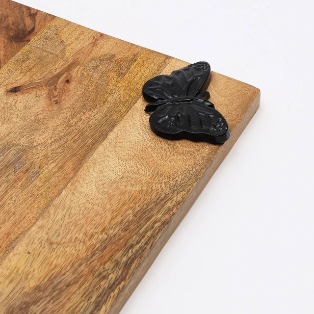 Alt view image 4 of 5 - Butterfly Wooden Platter, Natural Wood, Wood