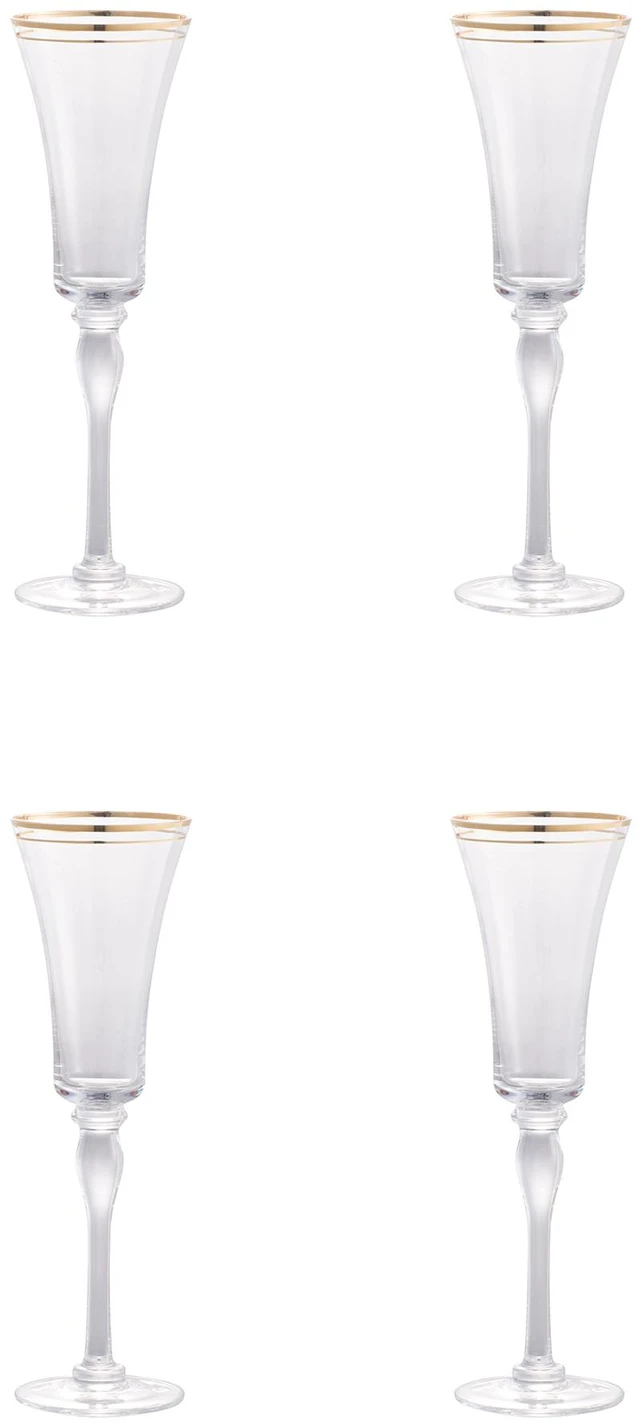 Alt view image 2 of 7 - 9.8 Inch Felicity Flute with Rim, Set 6 oz, Clear, Glass