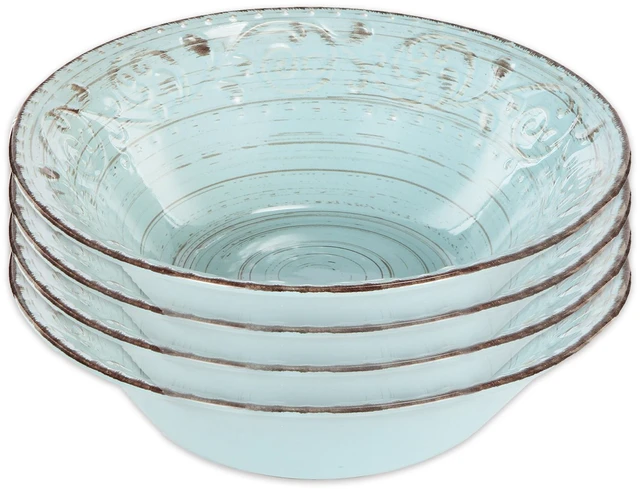 Main image of 3 Inch Flare Serving Bowl, Antiqued Set, Aqua, Ceramic