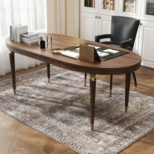 Alt view image 4 of 7 - Area Rug 4, Machine Washable Rug Non-Slip Floor Cover Foldable Carpet for Living Dining Mixed, Dark Brown, Chenille