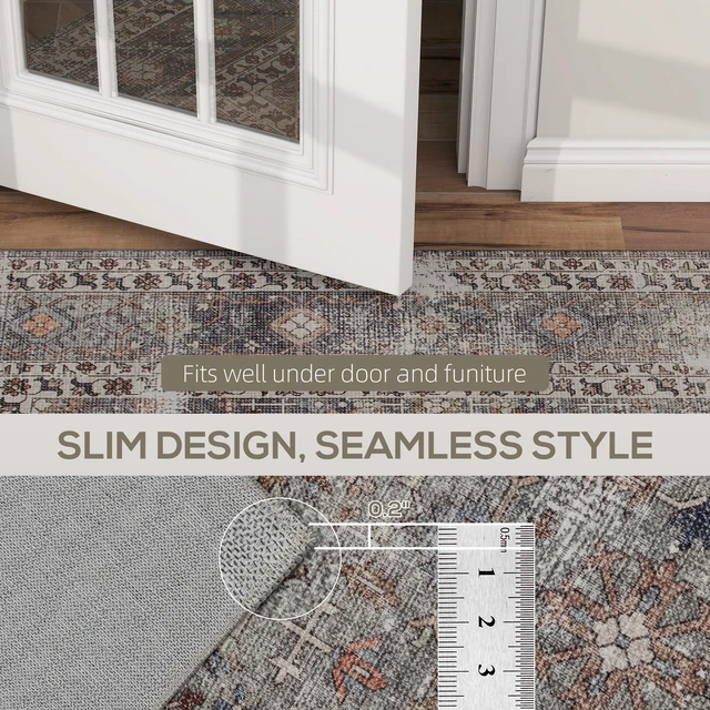 Alt view image 2 of 7 - Area Rug 4, Machine Washable Rug Non-Slip Floor Cover Foldable Carpet for Living Dining Mixed, Dark Brown, Chenille