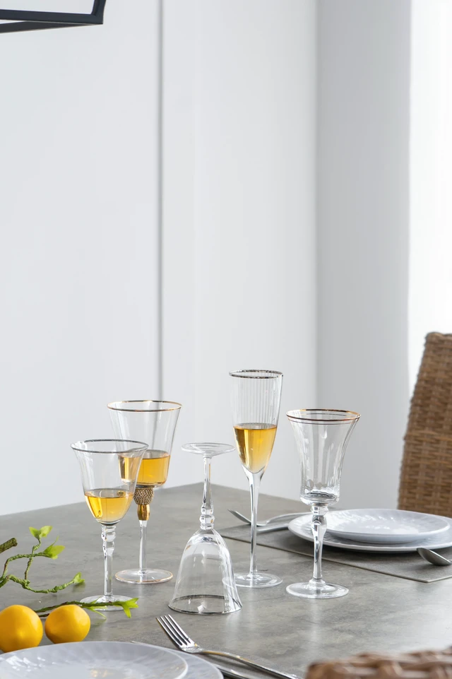 Alt view image 7 of 7 - 9.8 Inch Felicity Flute with Rim, Set 6 oz, Clear, Glass