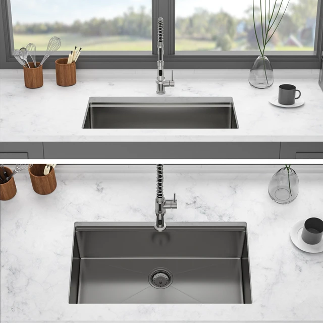 Alt view image 2 of 7 - Gunmetal Workstation Kitchen Sink Inchx 10 Inch Single Bowl Workstation Undermount Kitchen Sink Gauge Stainless