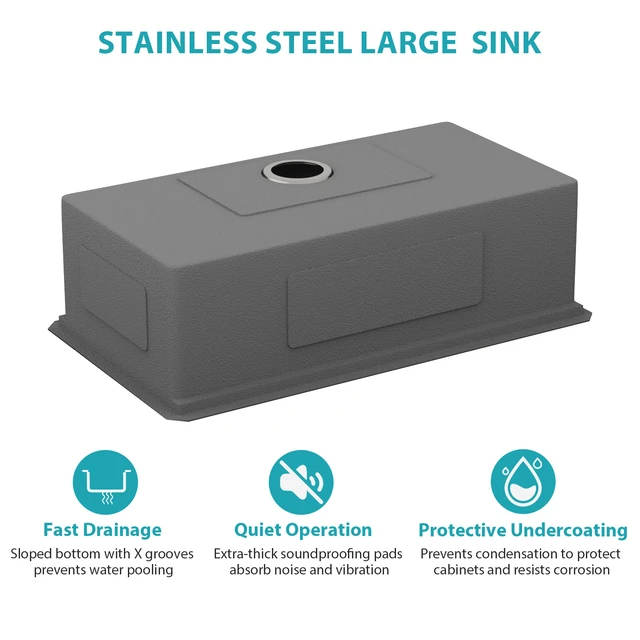 Alt view image 7 of 7 - Gunmetal Workstation Kitchen Sink Inchx 10 Inch Single Bowl Workstation Undermount Kitchen Sink Gauge Stainless