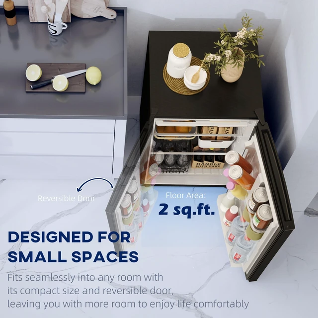 Alt view image 2 of 7 - Mini Fridge with Freezer, ft Small Refrigerator with Adjustable Thermostat Energy Efficient Low Noise Mini