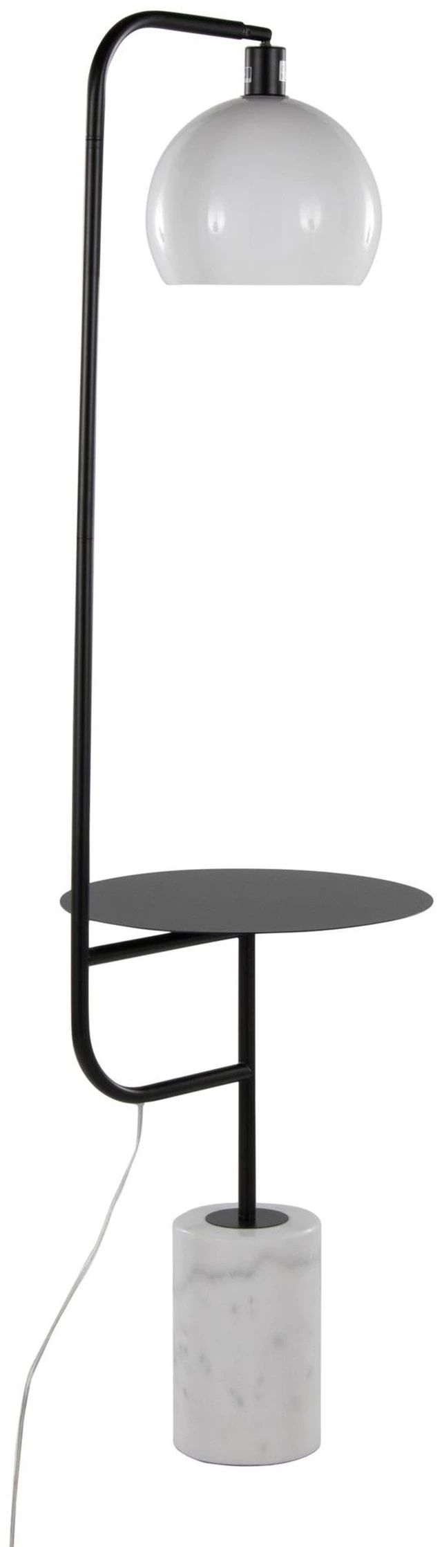 Alt view image 5 of 7 - Metal Floor Lamp in Black Metal and with White Glass Shade, Lighting