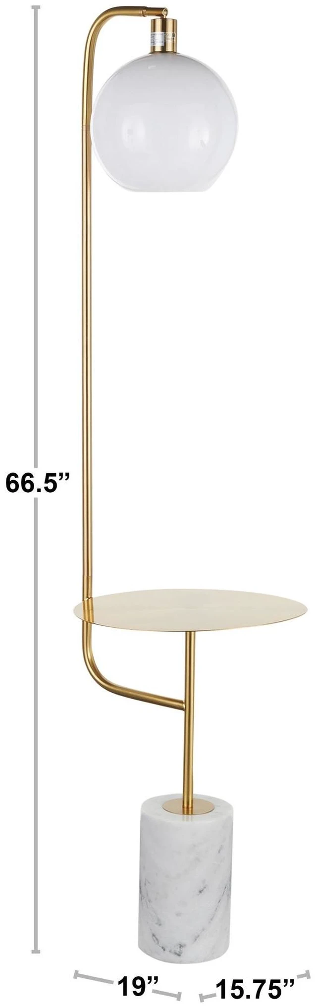 Alt view image 6 of 7 - Metal Floor Lamp in Black Metal and with White Glass Shade, Lighting