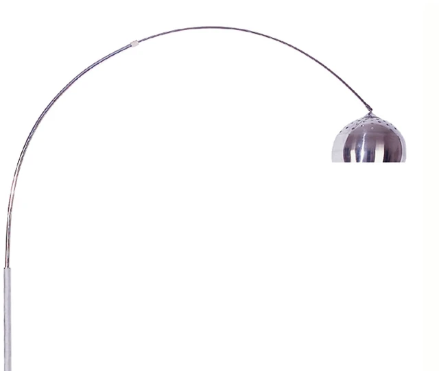 Alt view image 2 of 5 - 85 Inch Tall Metal Floor Lamp with Marble Base, Arch Design, White, Lighting Lamps