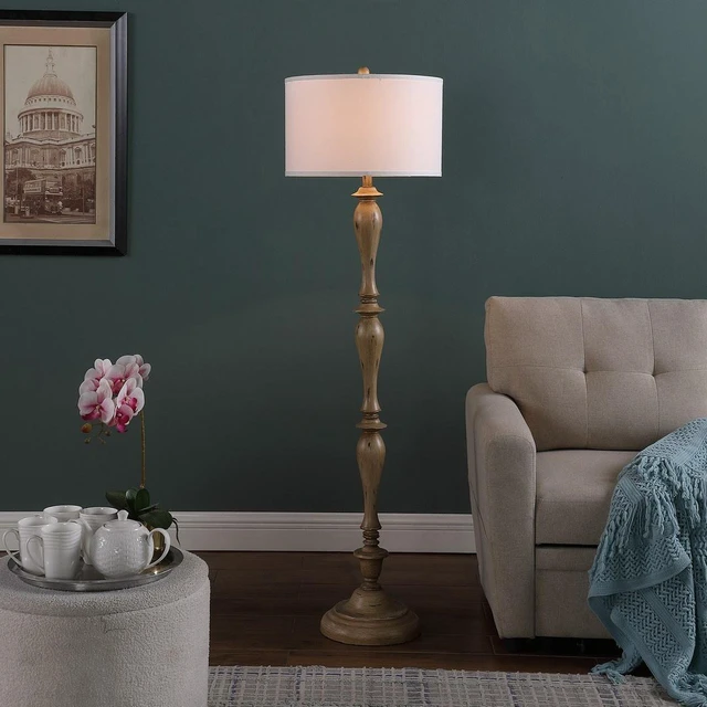 Alt view image 5 of 5 - 61.5 Inch in Coastal Effect Polyresin Floor Lamp, Cream, Lighting Lamps