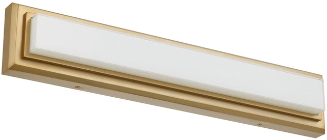Alt view image 3 of 5 - 24 Inches Integrated LED Vanity Light Bar, Antique Brass, Steel, Lighting
