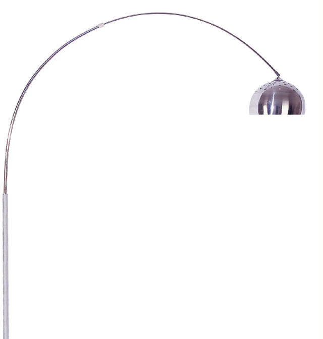 Alt view image 4 of 5 - 85 Inch Tall Metal Floor Lamp with Marble Base, Arch Design, White, Lighting Lamps